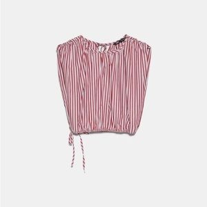Zara poplin striped top